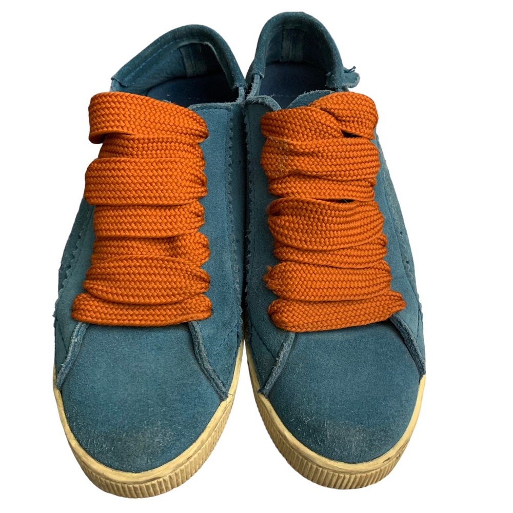 Pedro Garcia Perry Suede Sneakers Teal Orange Chunky Lace